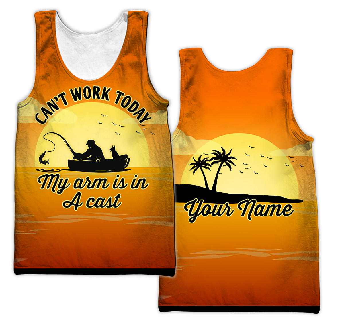 My arm is in a cast Fishing custom name design 3d print shirts