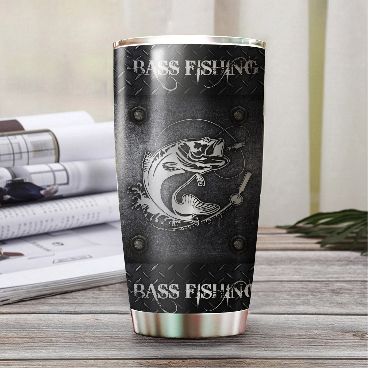 Bass Fishing Metal Stainless Steel Tumbler 20 Oz HC27508