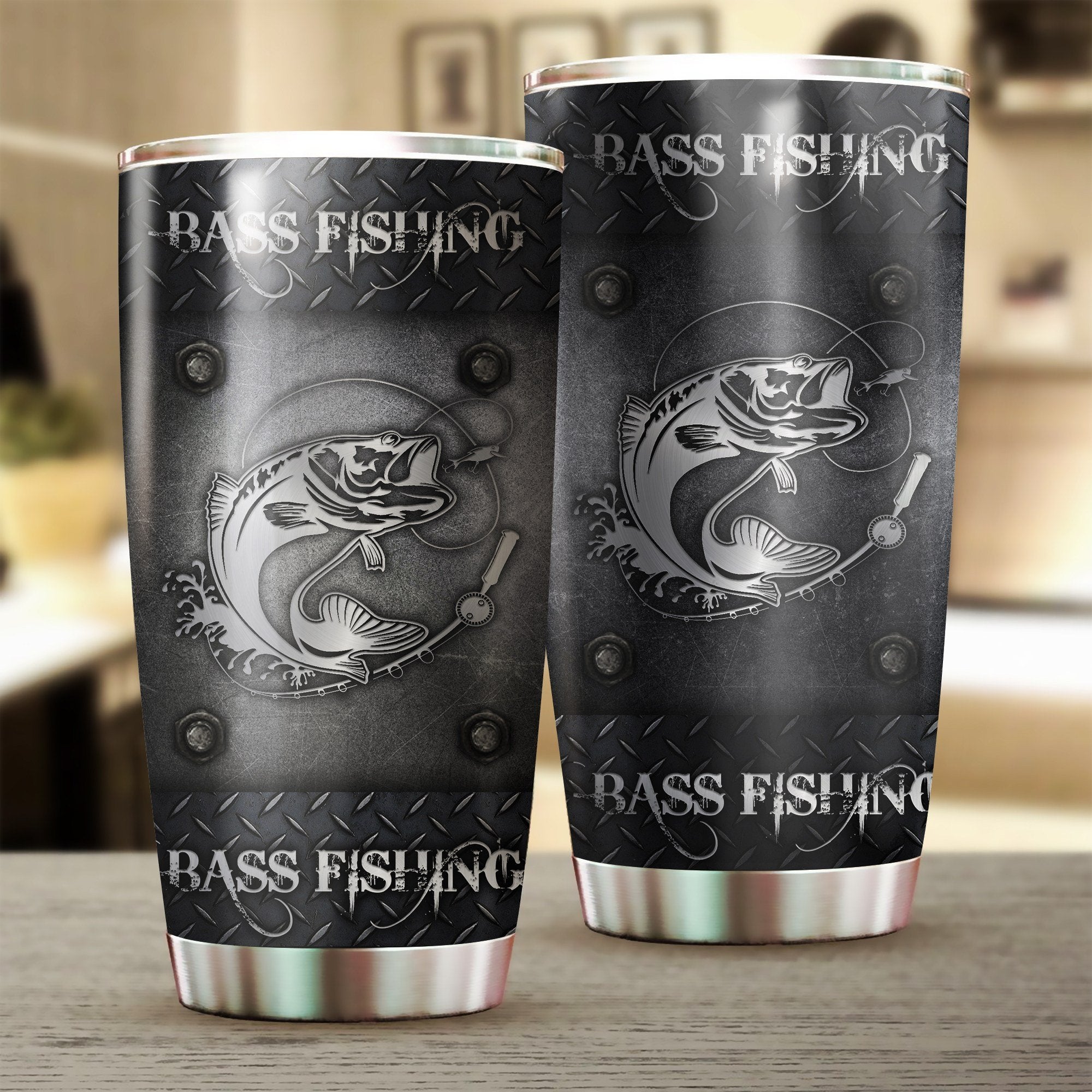 Bass Fishing Metal Stainless Steel Tumbler 20 Oz HC27508