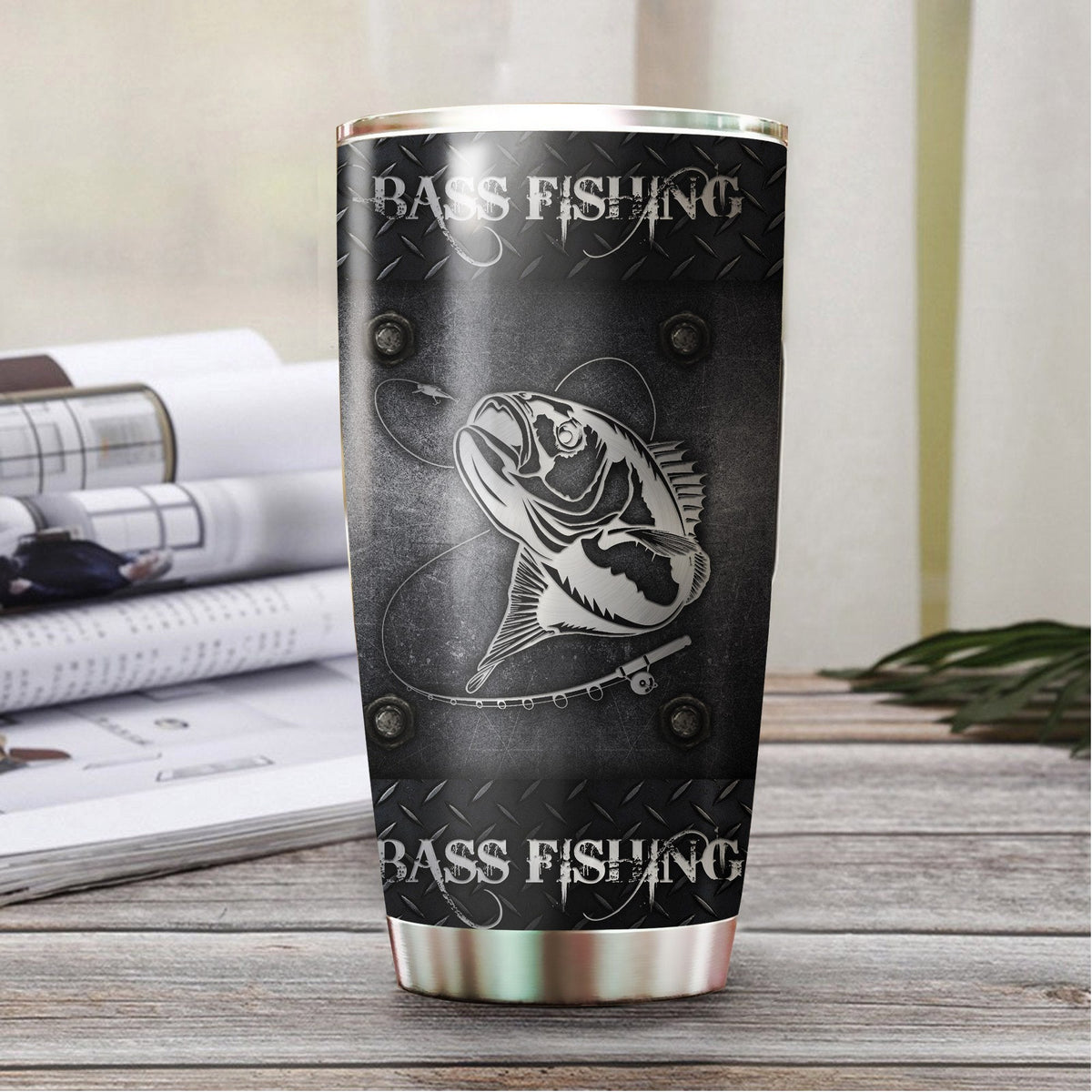 Bass Fishing Metal Stainless Steel Tumbler 20 Oz HC27506