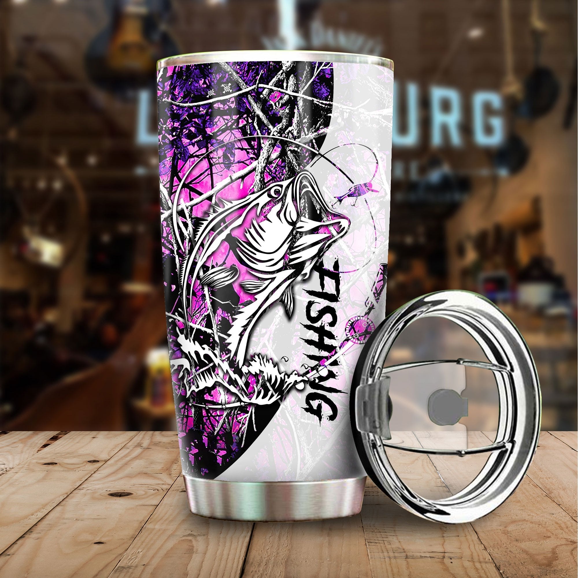 Bass Fishing Country Girl Camo Stainless Steel Tumbler 20 Oz HC27505