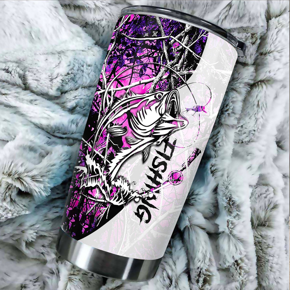 Bass Fishing Country Girl Camo Stainless Steel Tumbler 20 Oz HC27505