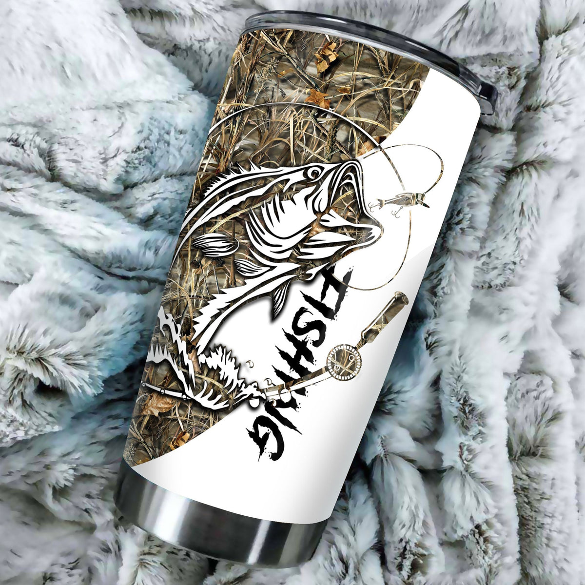 Bass Fishing Sport Stainless Steel Tumbler 20 Oz HC9301