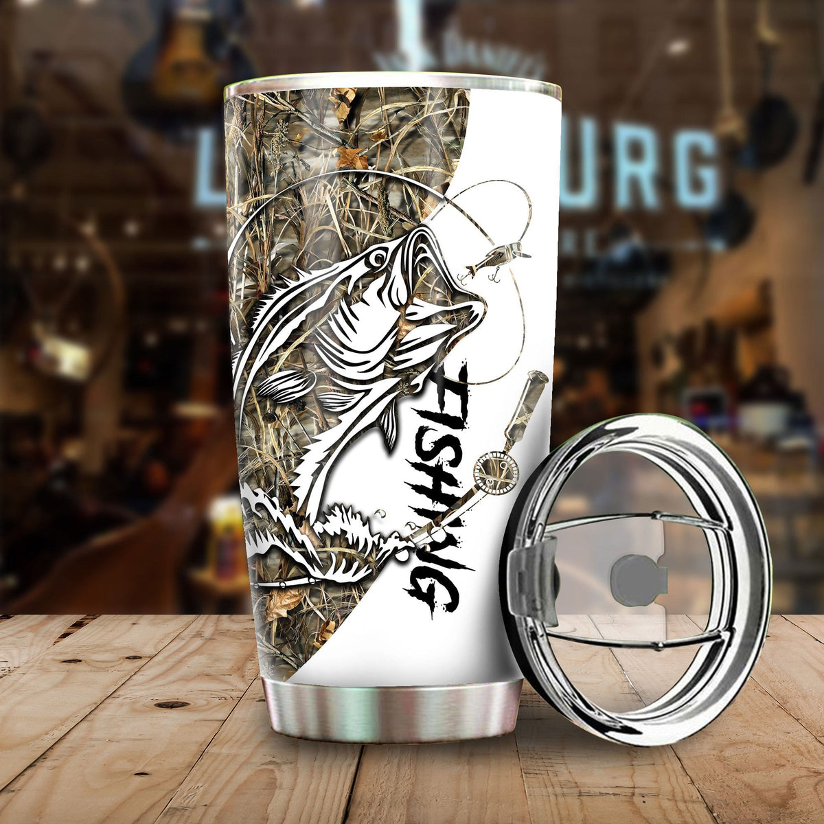 Bass Fishing Sport Stainless Steel Tumbler 20 Oz HC9301