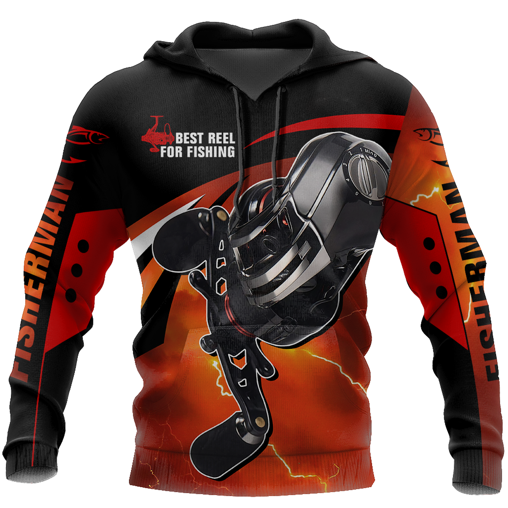Best spinning reels for bass fishing 3D all over printing shirts for fisherman red color TR030101