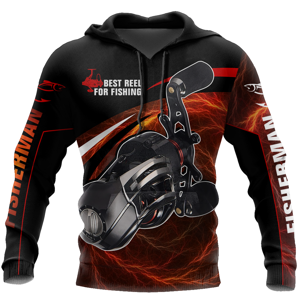 Best spinning reels for bass fishing 3D all over printing shirts for fisherman fire color TR030102