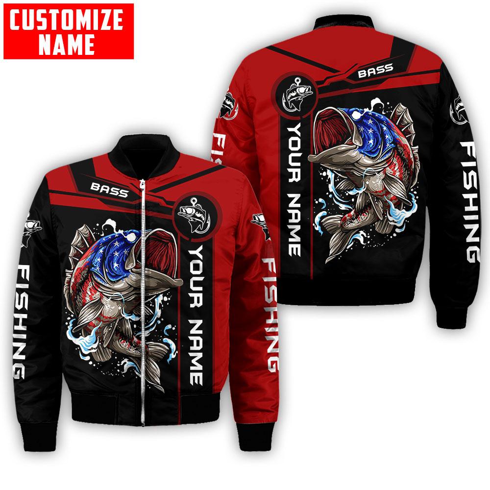 US Bass fishing Custom name fishing shirts for men and women