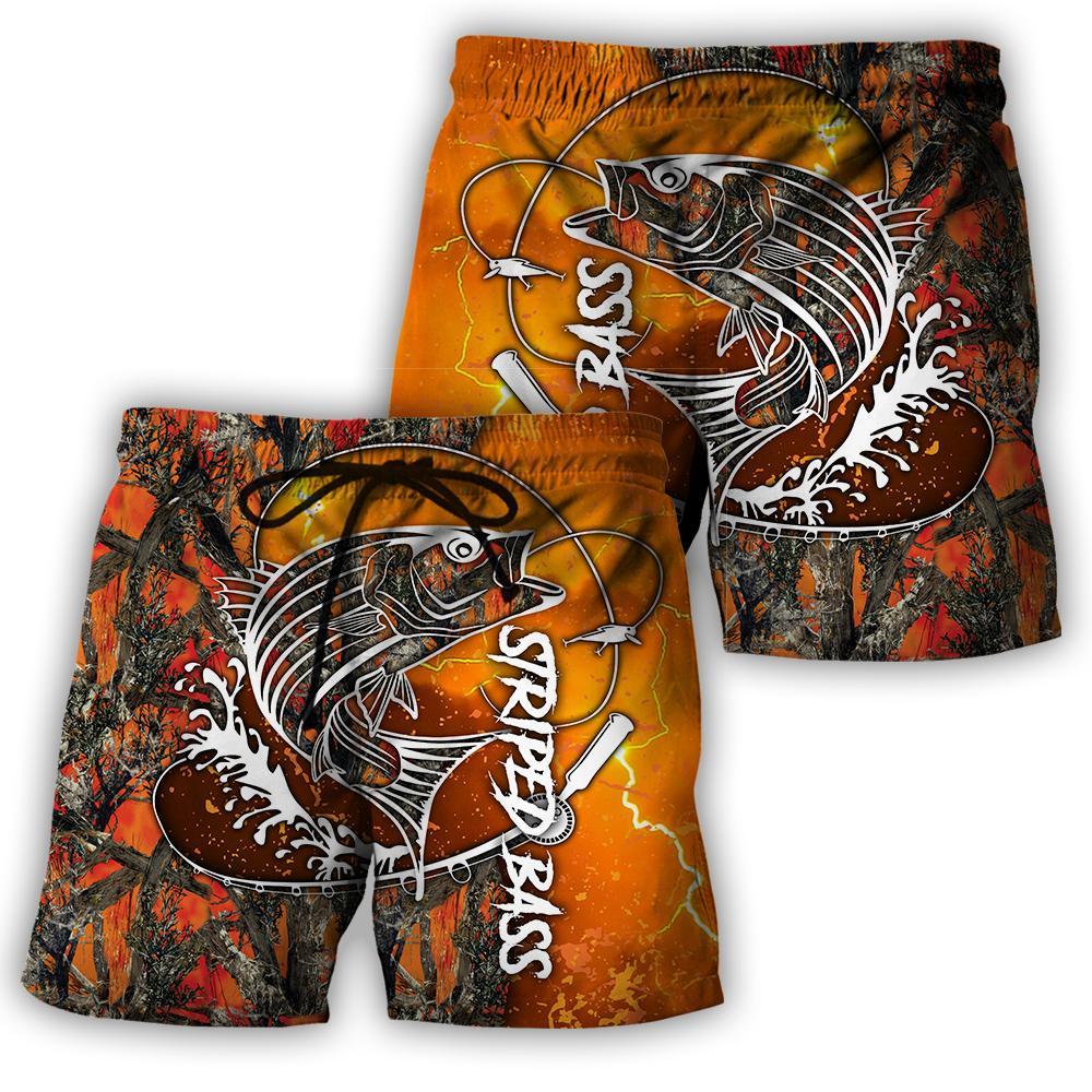 Striped Bass Fishing orange camo all over printed shirts for men and women TR271201