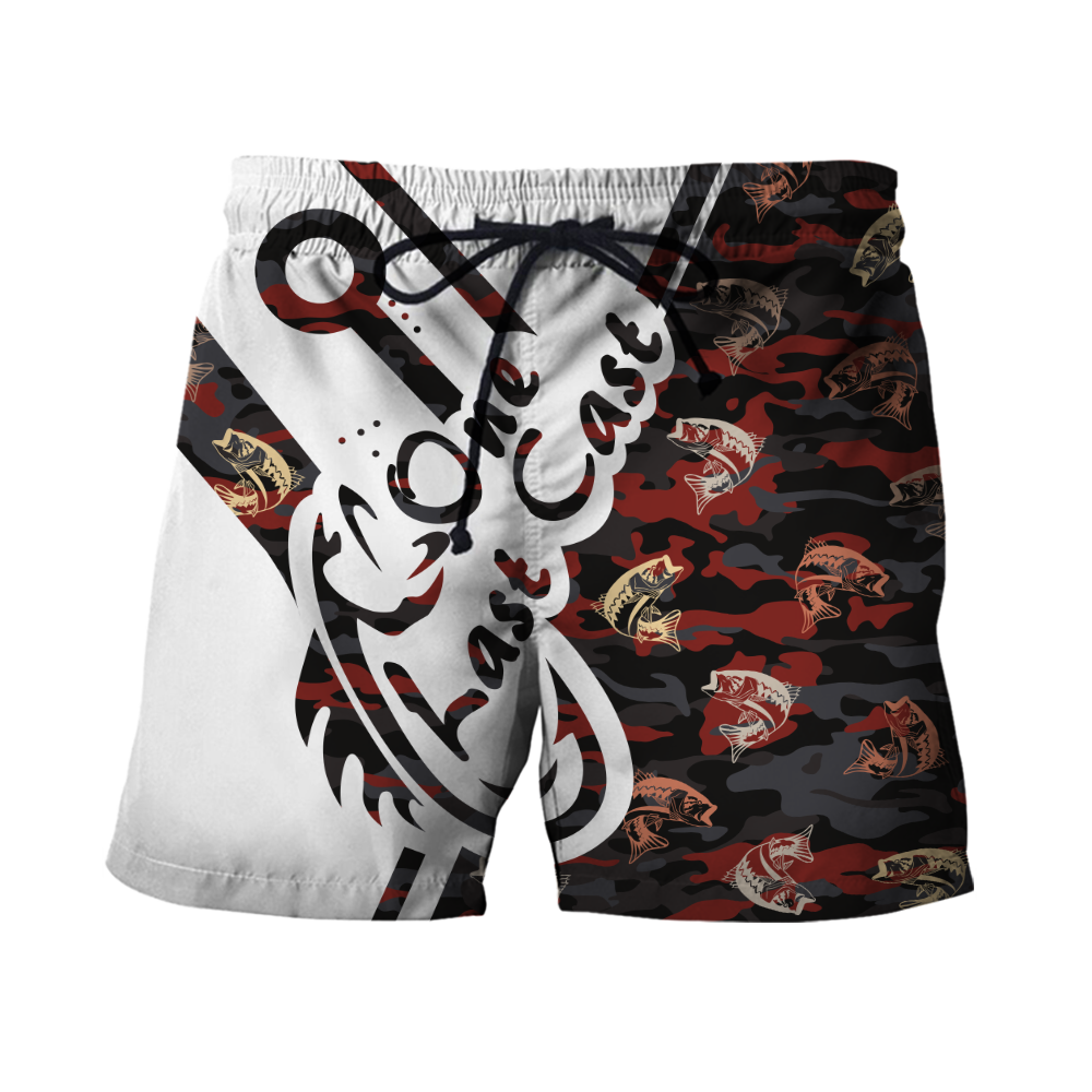One Last Cast red camo fishing design 3d print shirts
