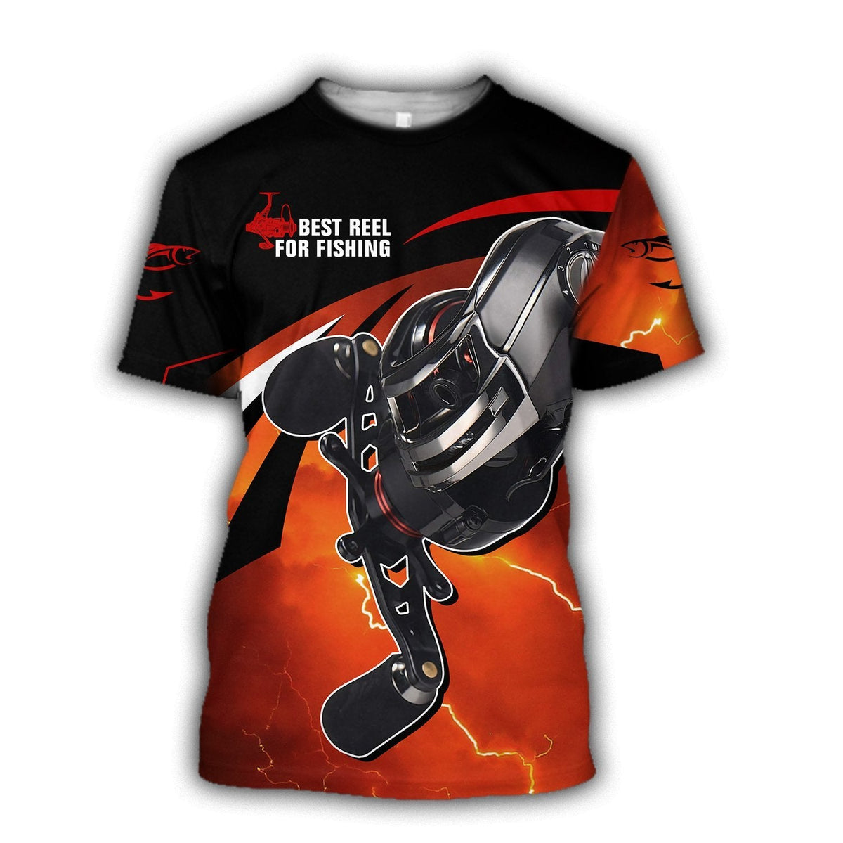 Best spinning reels for bass fishing 3D all over printing shirts for fisherman red color TR030101