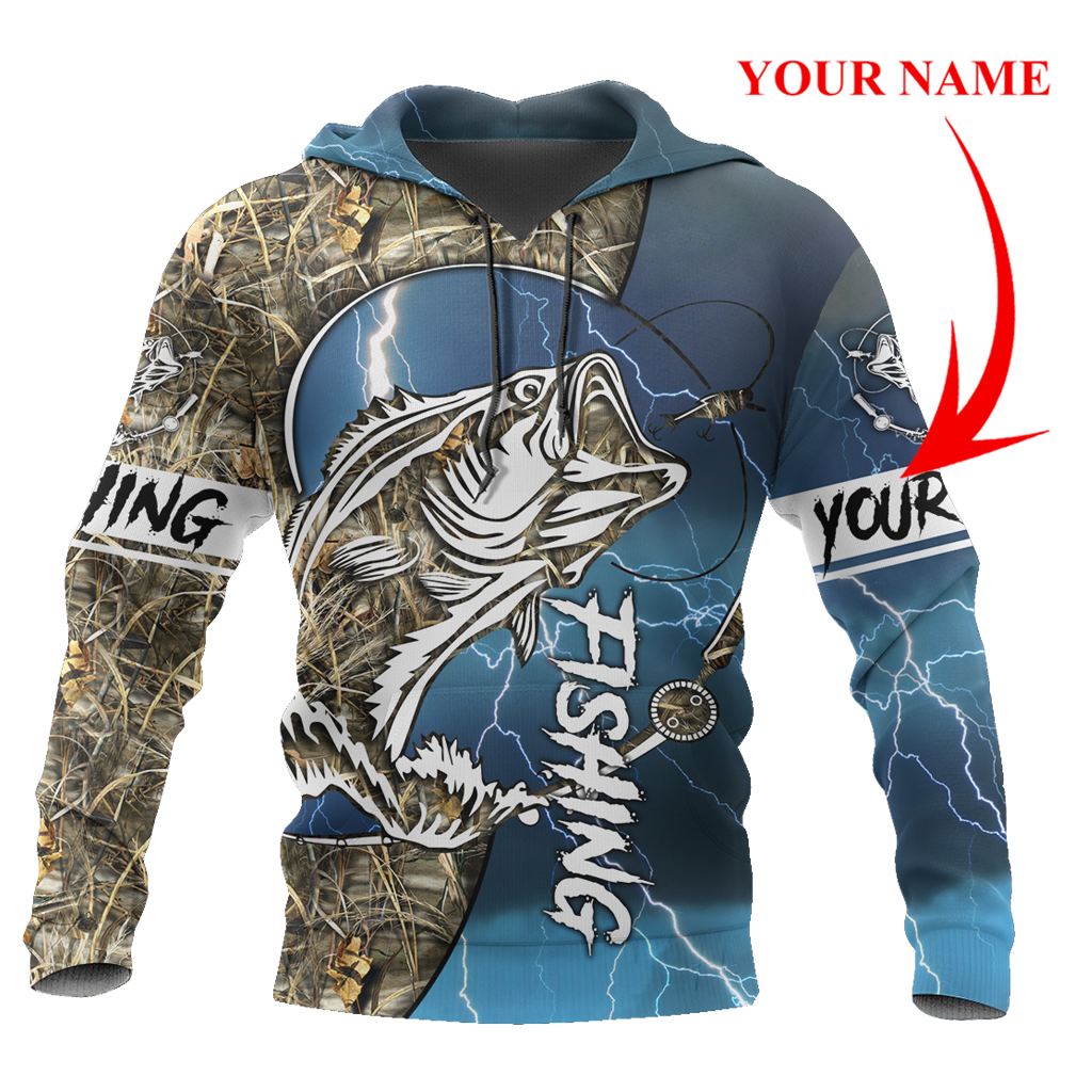 HC Bass fishing Sport - Blue version 3d all over printed shirts for fisher