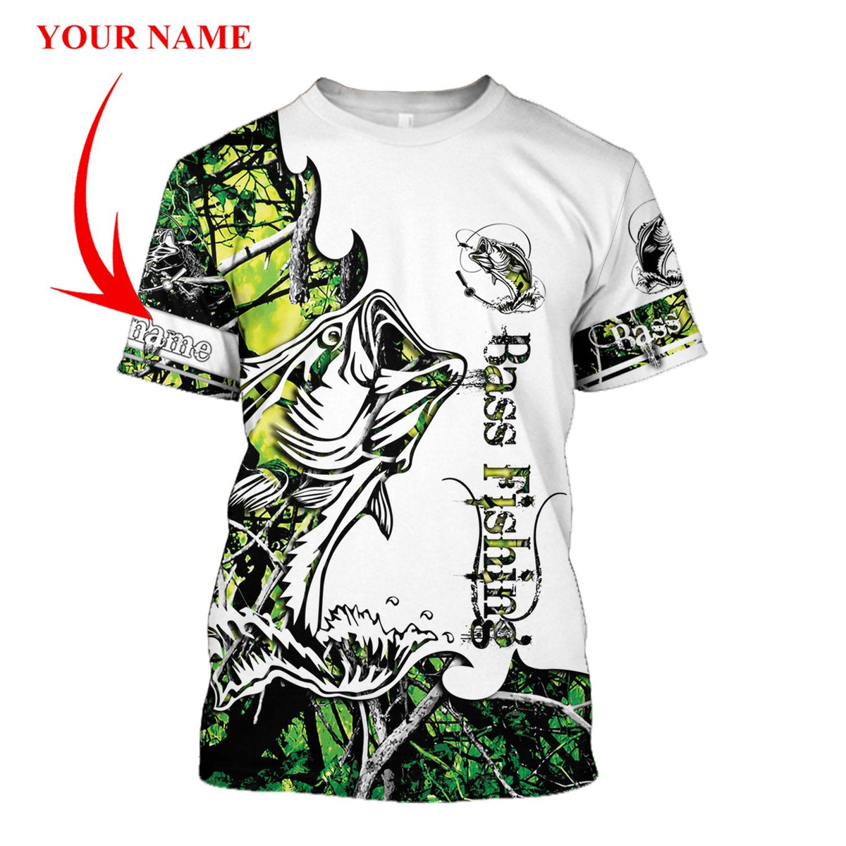 Green Bass Fishing Sport 3D all over printed shirts for men and women TR0505203