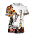 Bass Fishing Sport Orange Camo tattoo 3D shirts for men and women