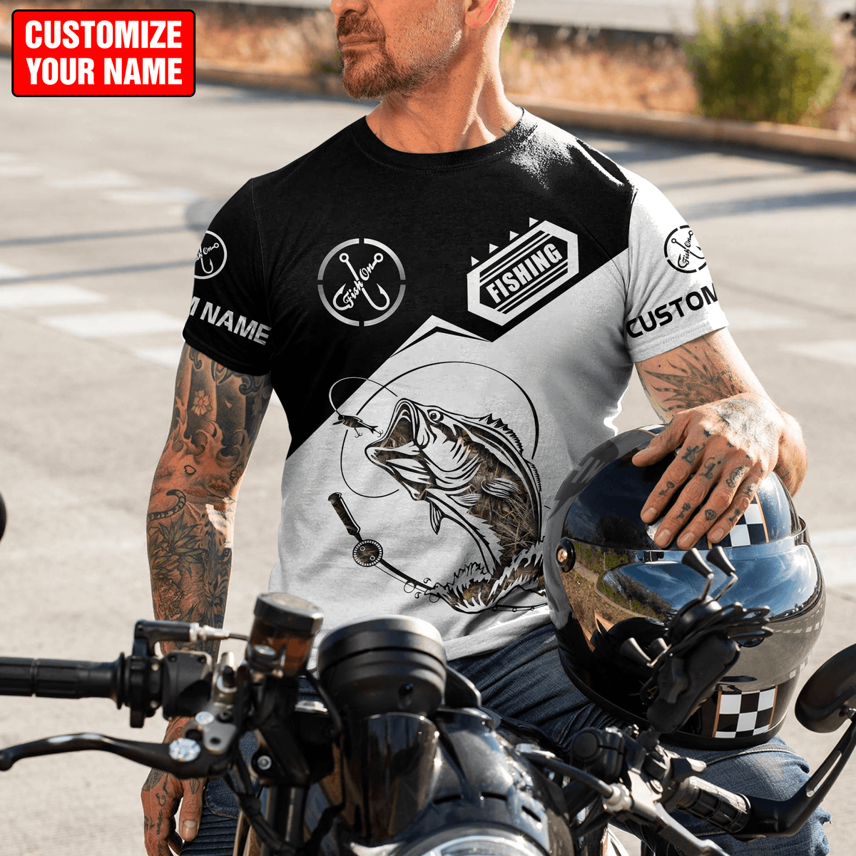 Custom name Bass fishing Realtree fishing shirts for men and women