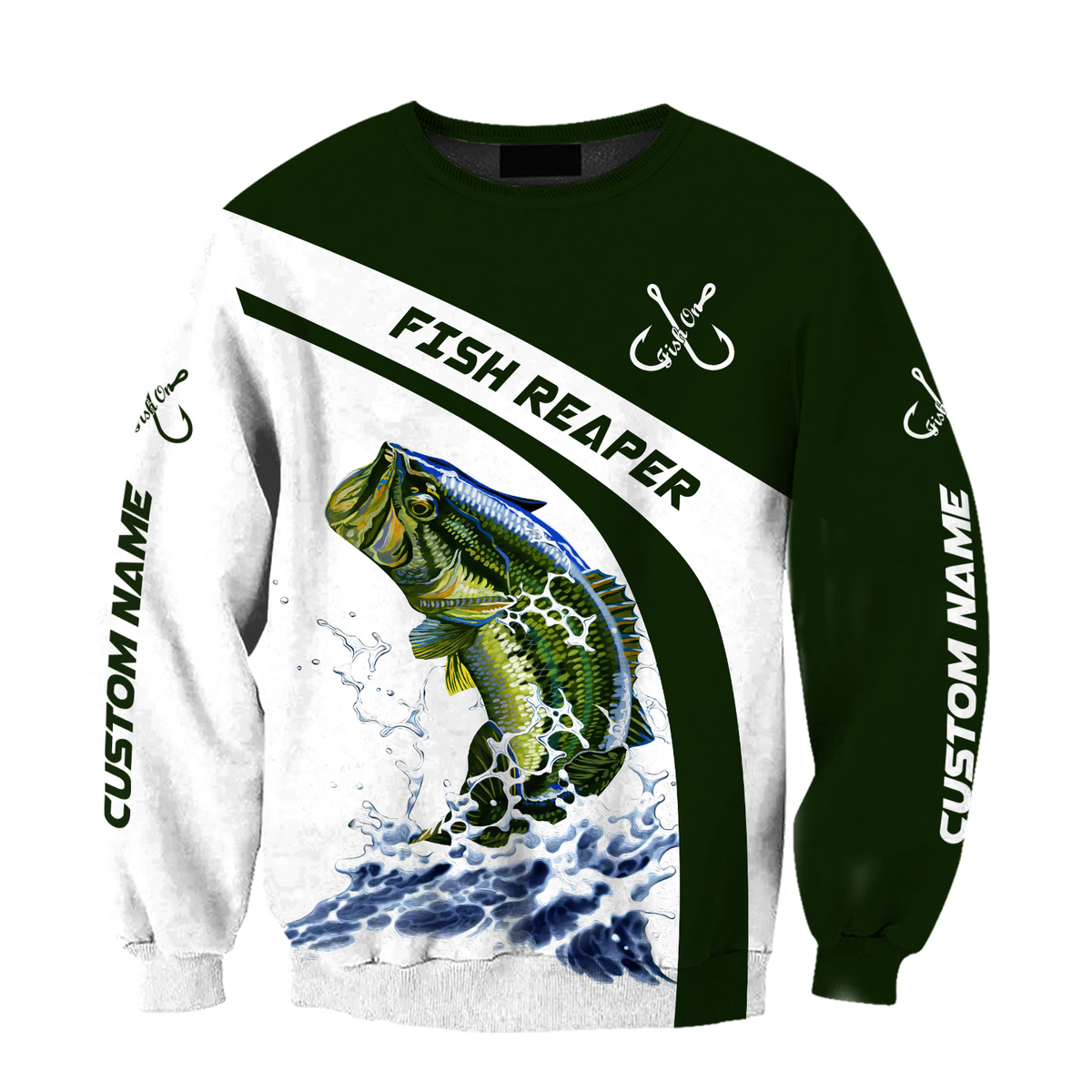 Custom name Bass fishing design 3d print shirts