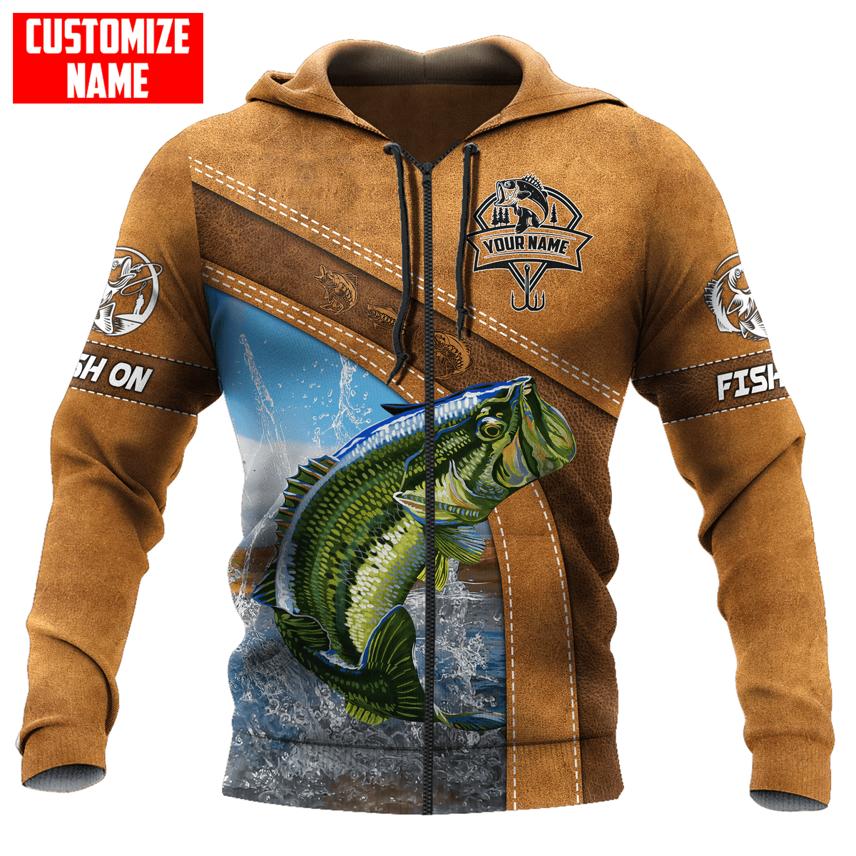 Custom name Bass Fishing Jumping 3D printed shirts