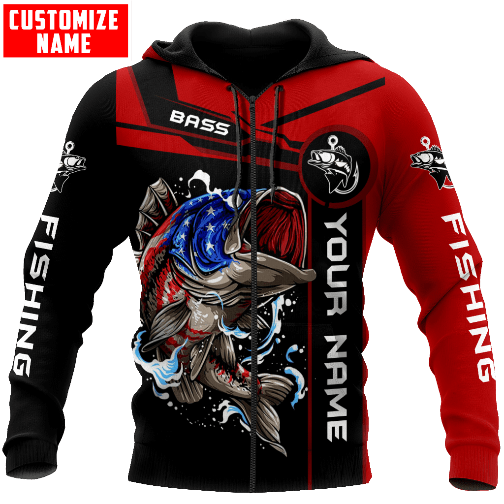 US Bass fishing Custom name fishing shirts for men and women
