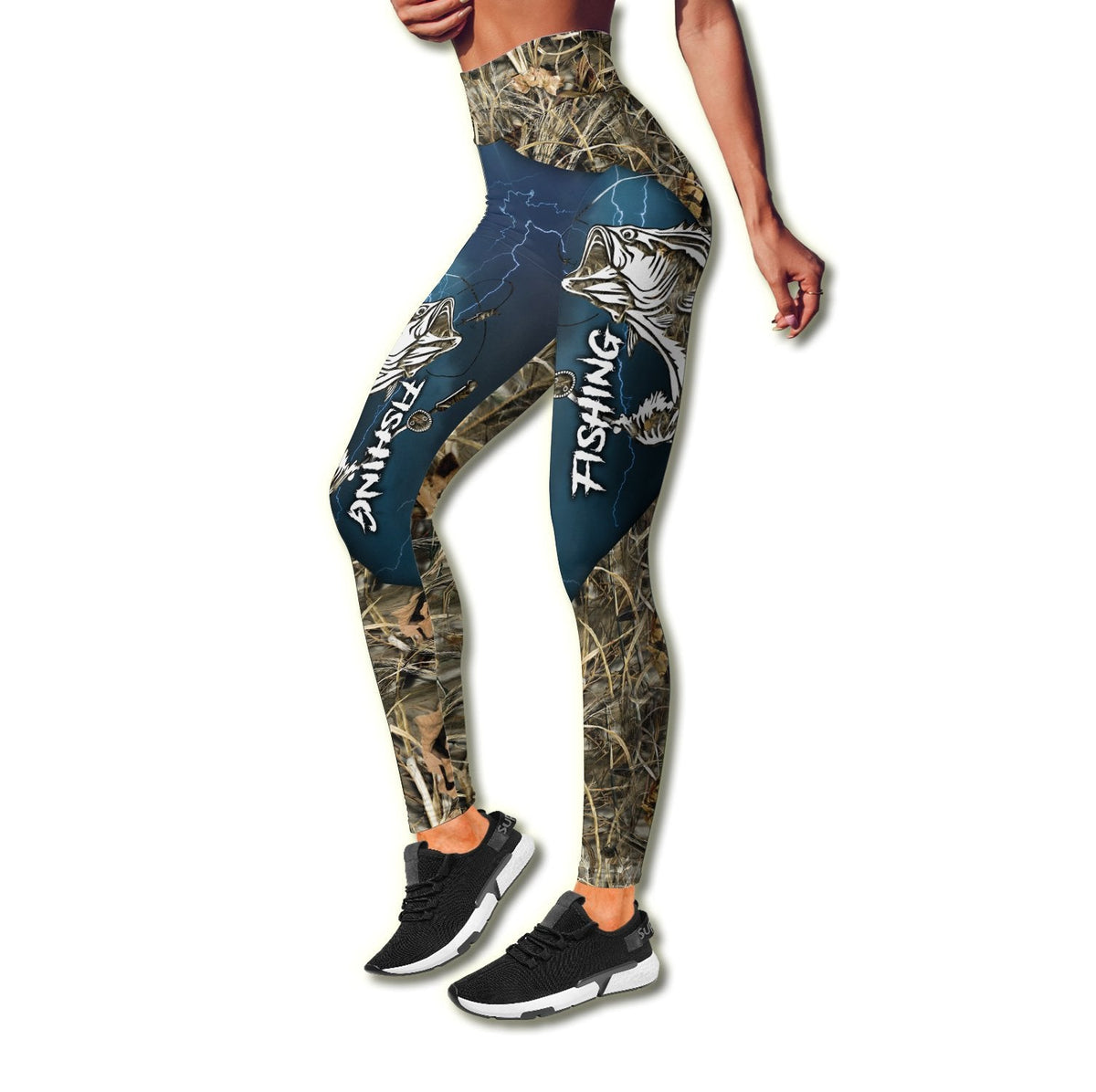 Bass Fishing - blue tattoos Camo Combo Legging + Tank TR230301