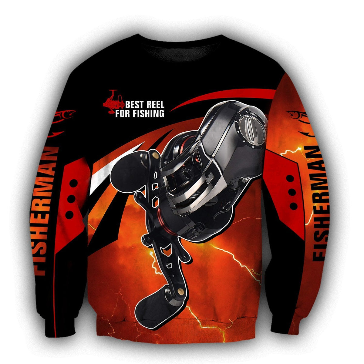 Best spinning reels for bass fishing 3D all over printing shirts for fisherman red color TR030101