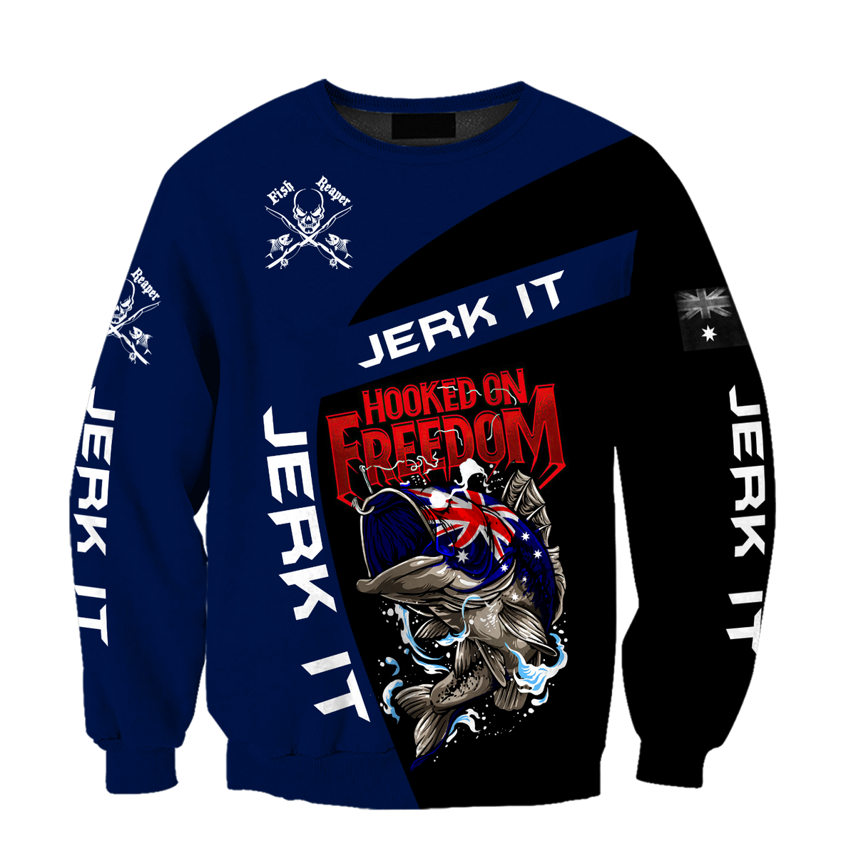 Hooked on Freedom Australia Fishing 3D printed shirts for men and women