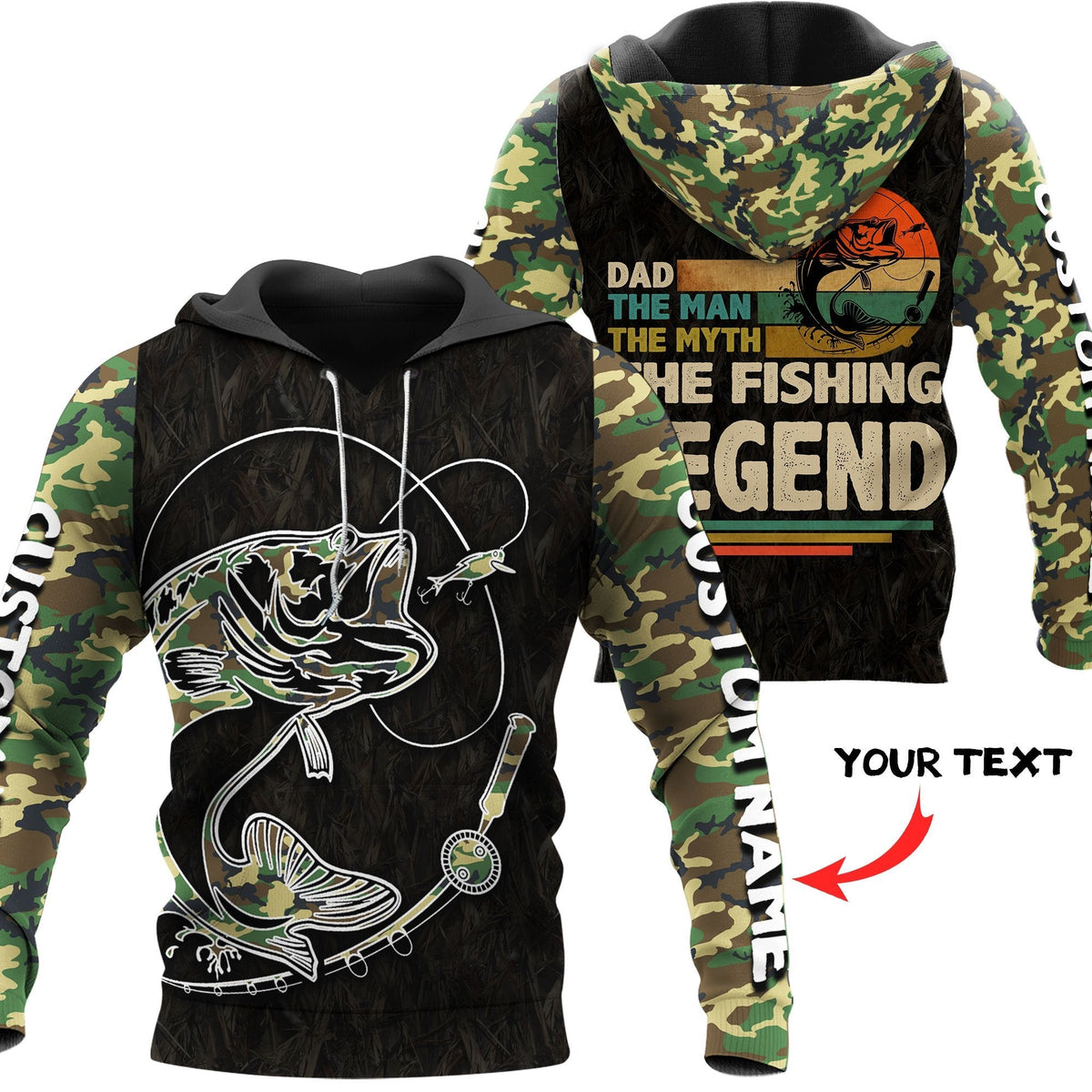 Custom name Fishing Dad The fishing Legend 3d printed shirts
