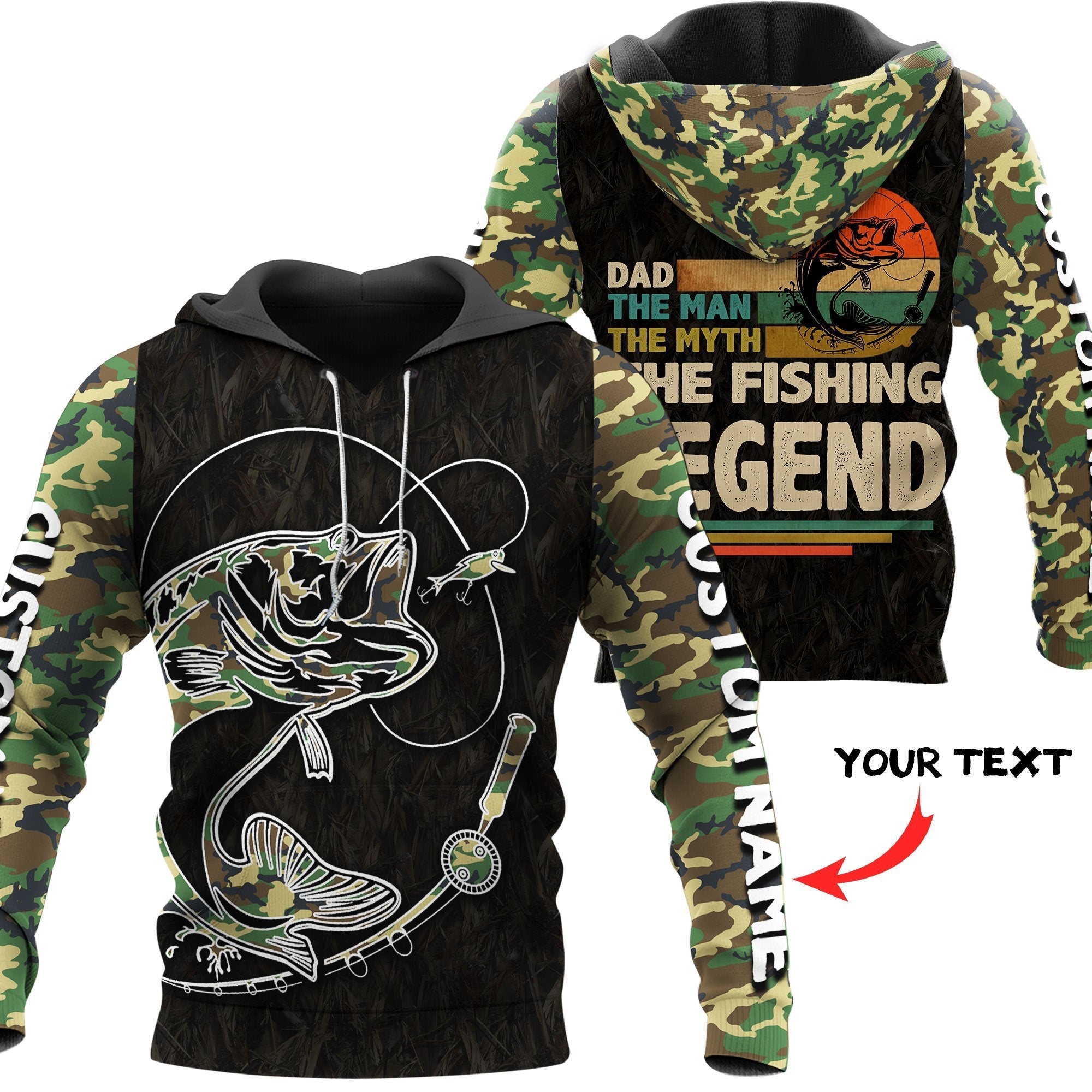 Custom name Fishing Dad The fishing Legend 3d printed shirts